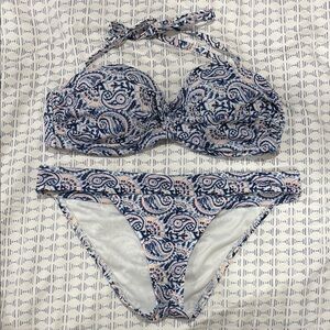 Victoria's Secret Blue and White Paisley Bikini